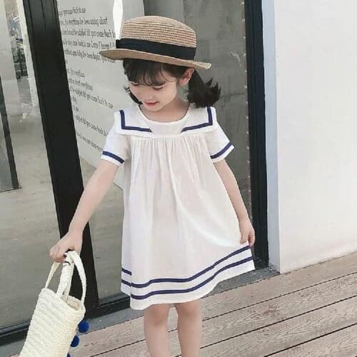 Summer Casual Baby Kids Girls Beach Casual Sundress Toddler Princess Party Dress Children School Wear White Dress