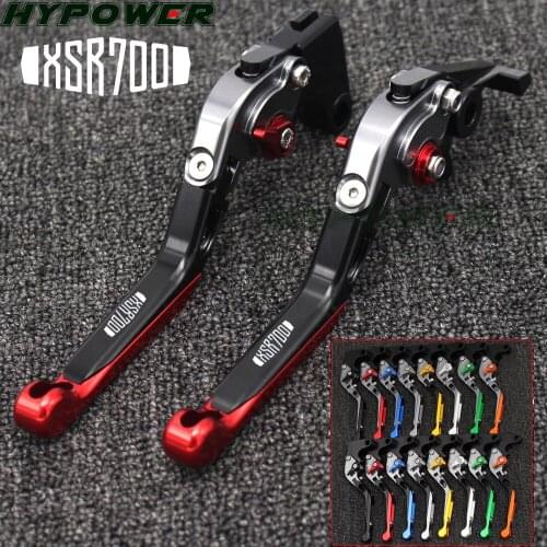 !!!Logo XSR700 For Yamaha XSR 700 XSR700 2016-2018 Red&Titanium CNC Adjustable Folding Extending Motorcycle Brake Clutch Lever