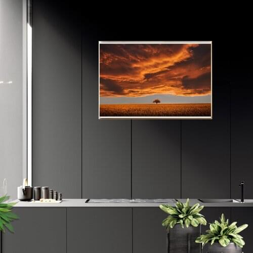 Minimalist Vintage Sky Landscape Tree Beauty Sunset Picture Poster Canvas Print Painting Wall Art Living Room Home Decoration