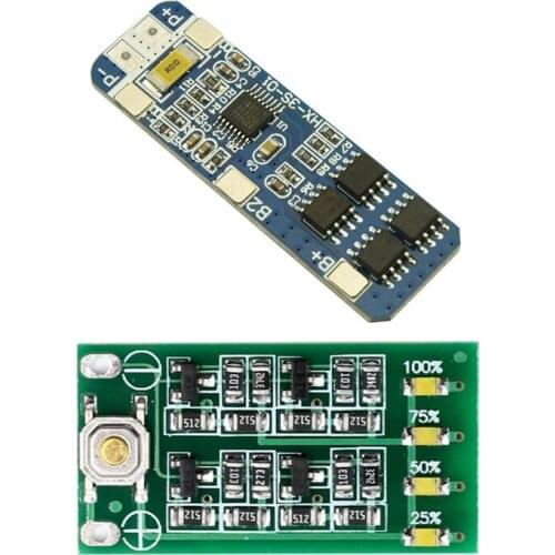 1Pcs 3S 11.1V 12V 12.6V Battery Capacity Indicator Module &1Pcs 3S 10A 12V Battery Charger Protection Board Module