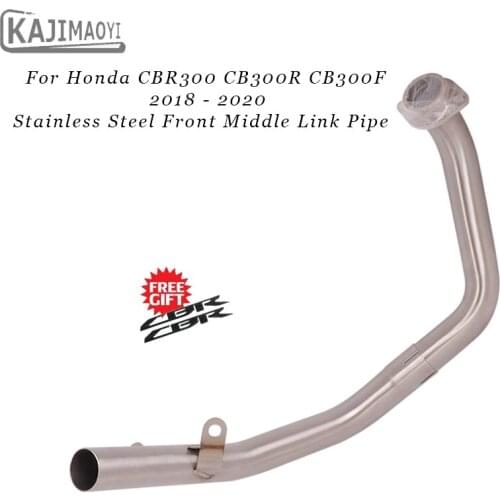 Motorcycle Exhaust Pipe Modified Stainless Steel Front Middle Link Pipe For 2018 2019 2020 Honda CBR300 CB300R CB300F Slip-On