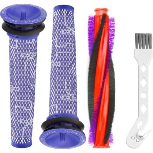Replacement Accessory Kit Washable Pre HEPA Filters and Brush Bar Replacement for Dyson V6 DC59 DC62 SV03 Vacuum Cleaner