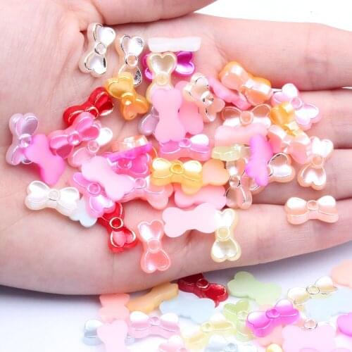 New Half Pearls Flatback 14*8mm Cravat ABS Imitation Pearl Resin Rhinestones Mixed Colors Ivory White Nail Jewelry Decorations