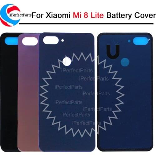 New Back Housing For Xiaomi Mi 8 Lite Battery Door Glass Back Cover Mobile Phone Replacement Parts For Mi 8 lite Rear cover