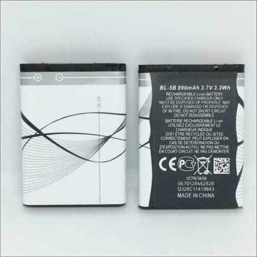 Do dower 890mah BL5B BL-5B mobile phone Battery for NOKIA 5300 5320 6120c 7360 6120ci 3220 3230 5070 BATTERY 5B