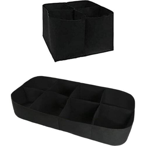 Portable Square Vegetables Growing Box, Foldable Planter Access Flap Planting Pouch for Carrot Onion Home Garden 4/8 Grid