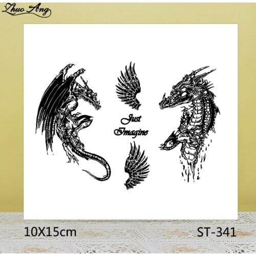 ZhuoAng Just Imagine / Fabled Dragon Clear Stamps For DIY Scrapbooking/Card Making/Album Decorative Silicon Stamp Crafts
