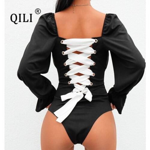 Qili Women's Lace Bodysuit