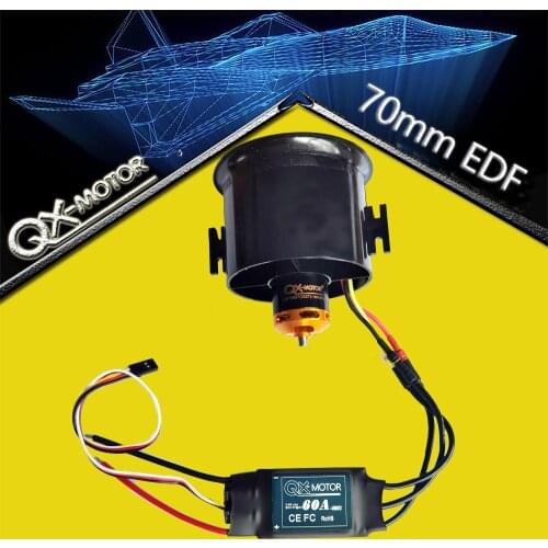 Qx-motor 70mm EDF 12 blade fan qf2827 4S 6S brushless motor and ESC are suitable for aircraft model helicopter