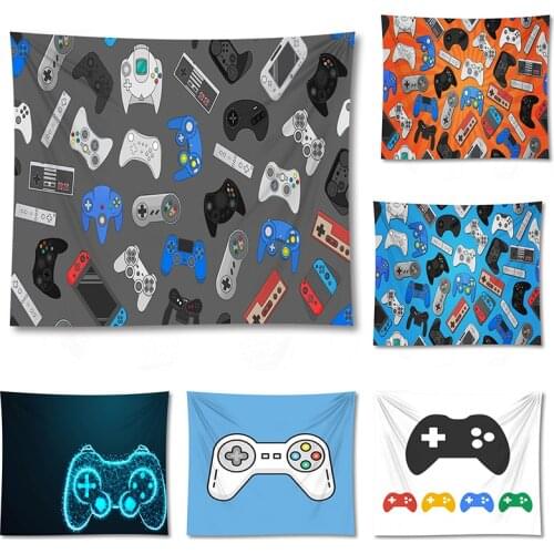 3D Wall Tapestry Explosion Models Game Console Handle Neon Light Throw Cloth Window Decoration