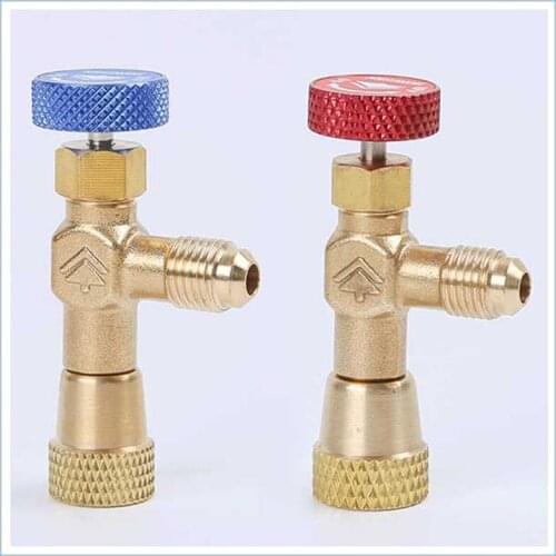 1/4" 5/16" Inch Male/Female R410a R22 Refrigeration Tool Air conditioning Safety Valve Adapter Fitting Charging Hose Valve