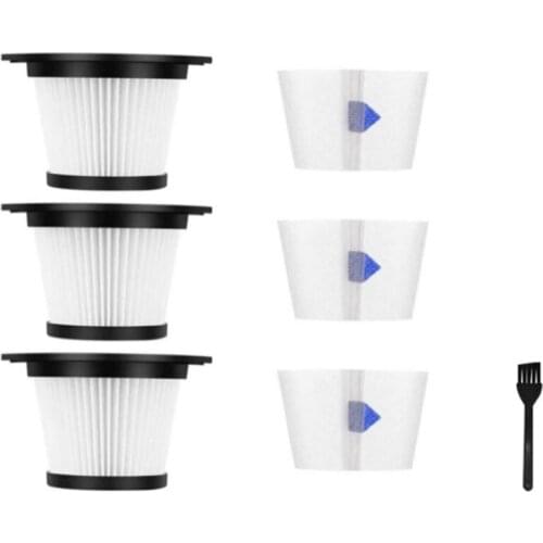 Replacement HEPA Filter Compatible for MOOSOO K17 Cordless Vacuum Cleaner (3 HEPA Filters and 3 Filters)