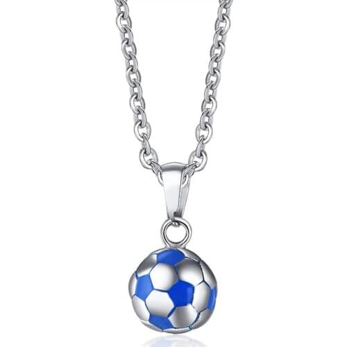 2021 Stainless Steel Sports Jewelry Epoxy Football Creative And Personalized Pendant Necklace Suitable For Football lovers