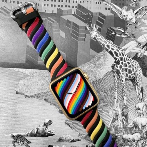 Sport Two-color Colourful Soft Slim Silicone Wristband For Apple Watch Band 38mm 40mm 42mm 44mm Bracelet iWatch Strap 3 4 5 6 SE