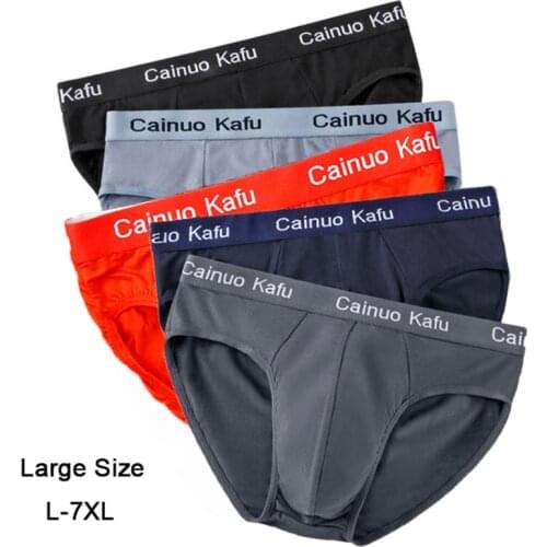 5 Pcs/lot Breathable Cotton Mens Briefs Elasticity Underwear Plus Size Male Comfortable Homme Underpants Large Size 6XL 7XL