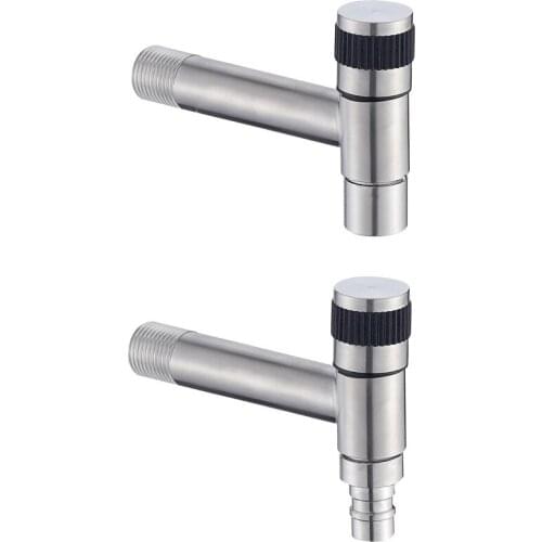 Stainless Steel Lengthen Bibcock Bathroom Washing Machine Faucet Wall Mounted Cold Water Tap Mop Pool Tap For Garden Outdoor