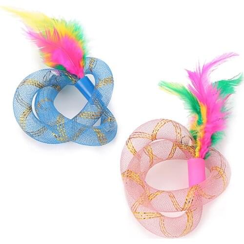 1PCS Cat Spring Toy Artificial Feather Decor Toy Flexible Pet Spring Toy Cat Funny Interactive Toy Cat Chase Bite Toy Legendog