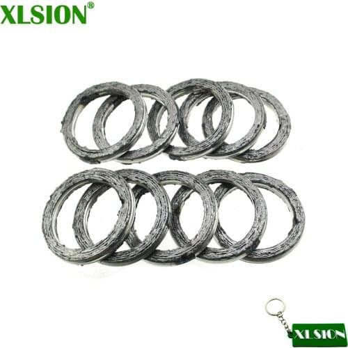 XLSION 10x Exhaust Pipe Gasket For 200cc 250cc Motorcycle Pit Dirt Motor Trail Bike Motorcycle ATV Quad 4 Wheeler