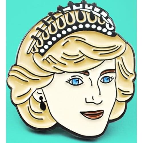 Anniversary Princess Diana Brooch fashion Button Art Princess Diana Spencer Enamel Pins For women Lapel Badge Jewelry Gift
