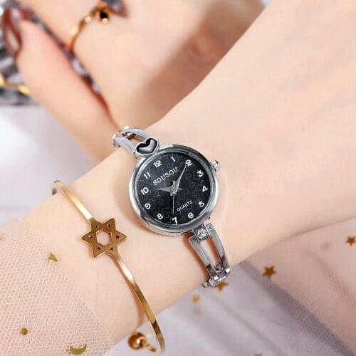 Ladies bracelet watch luxury fashion peach heart metal strap small quartz watch simple ladies female chain clock watch