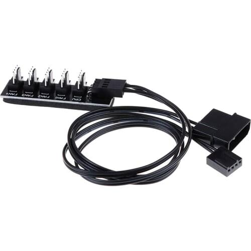 1 To 5 4Pin CPU Cooler Case Fan Hub Splitter Adapter Power Cable