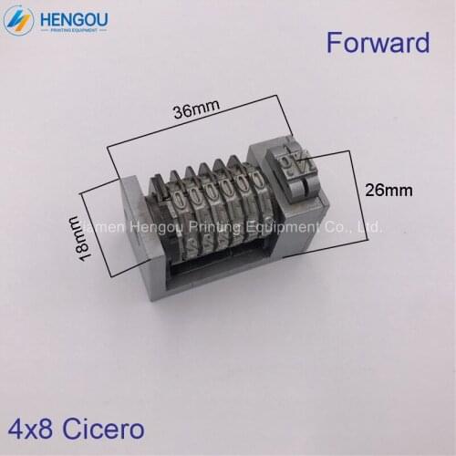 1 Piece 4X8 Cicero forward 6 digits numbering machine for Platen printing machine bronzing full steel material