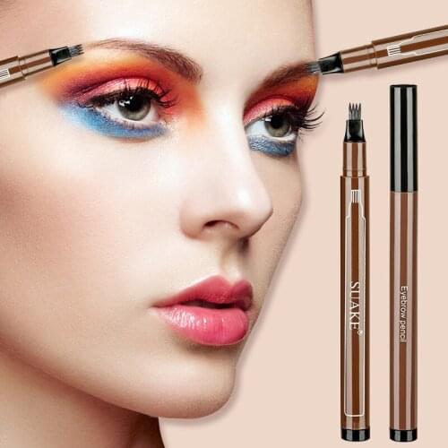 1Pc Four-Tips Eyebrow Pencil Microblading Tattoo Eyebrow Ink Pen 3 Colors Eye brow Enhancer Long-lasting Waterproof Makeup TSLM1
