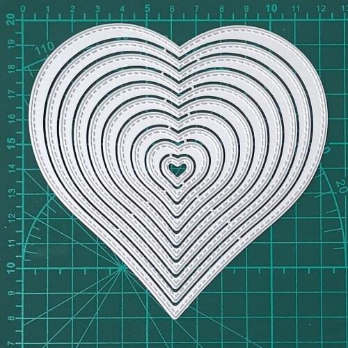 10 Pcs Heart Frame Metal Cutting Dies Real Picture Cut Die Scrapbook Paper Craft Knife Mould Blade Punch Stencils Dies 2020 New