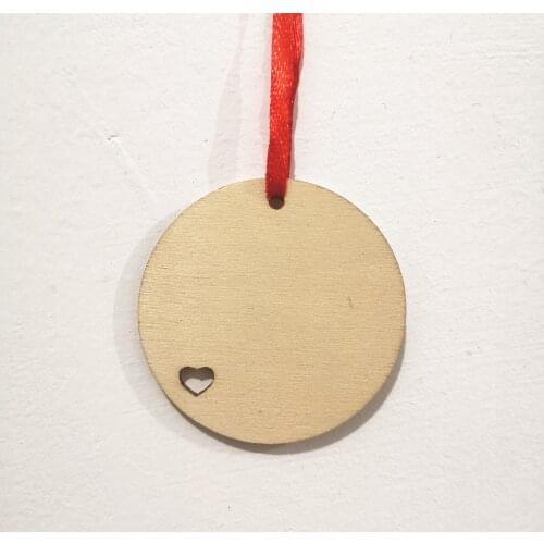 100pcs 50mm Blank Wood Circle Coins Round Tags Pendants With Heart Holes Favor Tags Pendant Embellishments
