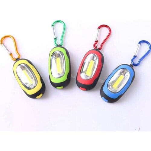 100pcs/lot 3 Mode Portable COB Mini LED Work Light Carabiner LED Flashlight with Magnet for Outdoor Camping Working