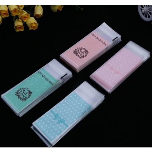 100Pcs/lot Mini Plastic Cookie Packaging 5x10cm Cupcake Wrapper Bags opp Self Adhesive Bags Gift Bag Candy Bag Lipstick Package