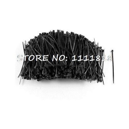 1000 Pcs 3mmx80mm Plastic Power Cable Wire Cord Zip Ties Straps Black