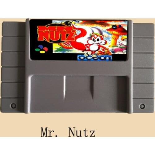 Mr. Nutz 16 bit Big Gray Game Card For NTSC Game Player Drop Shipping
