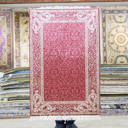 Yilong 2.5'x4' Turkish Hand Made Carpet Persian Silk Handmade Rug (HF194B)
