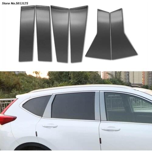 Car Stainless Steel Door Window Middle Column Trim Decoration Protection strip For Honda CRV CR-V 2017 2018 2019 Car Accessories