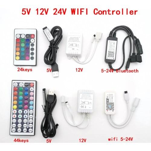 DC5V 12V 24V RGB Led Wifi Controller RGBW RGBWW Bluetooth WiFi LED controller For 5050 2835 WS2811 WS2812B led strip Magic Home