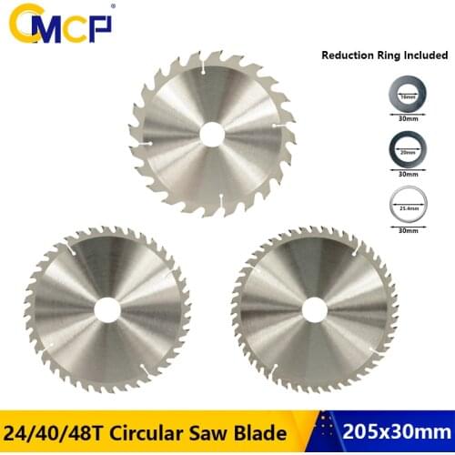 CMCP Circular Saw Blade 205x30mm Carbide TCT Saw Blade For Wood 24T 40T 48T Wood Cutting Disc Saw Blades For Power Tool