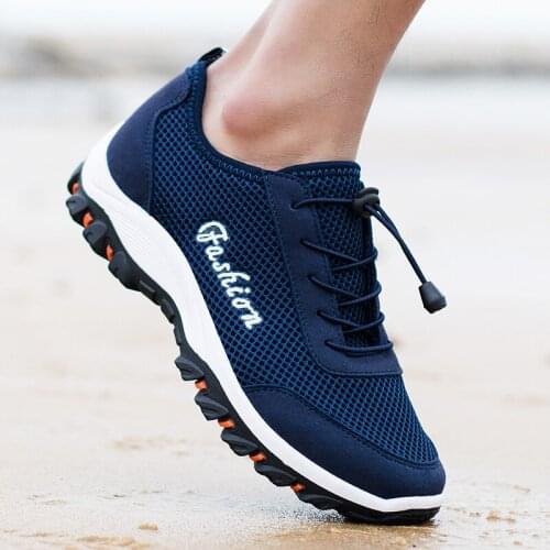 FONIRRA Men Casual Shoes 2020 Summer Breathable Mesh Sports Shoes Size 39-44 Lace Up Soft Mens Loafers Outdoors Shoes Spring400