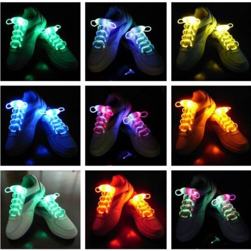 Halloween 5pcs/lot Light Up Led Shoe Lace Toys Charming Party Disco Glow In The Dark Flashing Colorful Plastic Fiber Shoelaces
