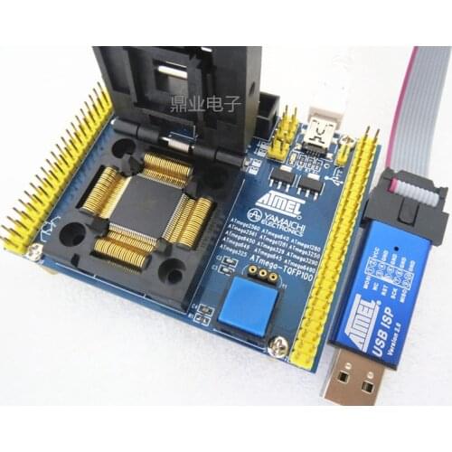 ATmega-TQFP100 test seat + ATMEL ISP for ATmega2560 ATmega2561 ATmega3290 640 1280 1281 3250 TQFP100 QFP100
