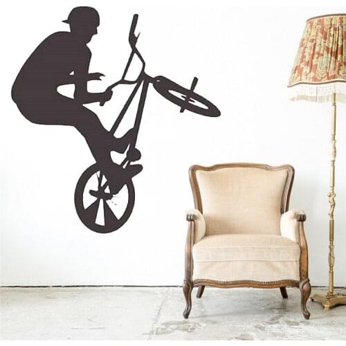 JOYRESIDE Bike Jumping Wall Decal Extreme Sports Wall Sticker Wall Art Stickers Vinyl Removable FM-57