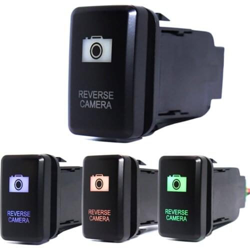 Reverse Camera Push Button Switch ON OFF Switch 12V 3A with Connector Wire For Toyota Prado Landcruiser Hilux FJ Cruiser