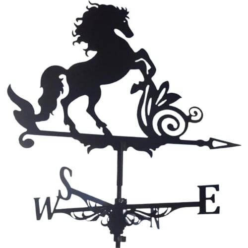 Retro Metal Horse Shape Weathervane Roof Mount Weather Vane Yard Barn Scene