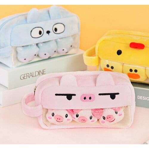 Plush Cute Pencil Case Kawaii Large Capacity Pencilcase School Pen Case Supplies Pencil Bag School Box Pencils Pouch Stationery