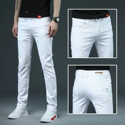 Fashion Brand Men Stretch Skinny Jeans Casual Slim Fit Denim Trousers Male blue Green Black Gray Khaki Pants Mens Clothing