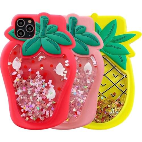 For iPhone 6 6s 7 8 X XR XS Max 11 11 Pro Max 3D Beautiful Strawberry Soft Silicone Phone Case Back Cover Shockproof Shell