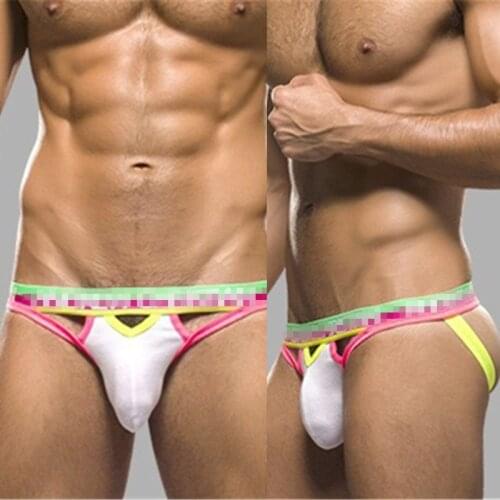 Men Underwear Men Jockstrap Cotton Sexy G-string bikini briefs cuecas calzoncillos hombre slip Cotton mens panties Fast ship