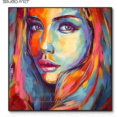 New Arrivals Hand-painted High Quality Abstract Lady Figure Oil Painting on Canvas Beauty Long Hair Lady Painting for Wall Decor