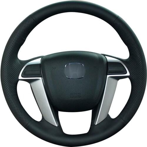DIY Personalized Super Soft Black Leather Car Steering Wheel Cover For Honda Accord 8th 2008-13 Odyssey 2011-2014 Pilot 2012-15