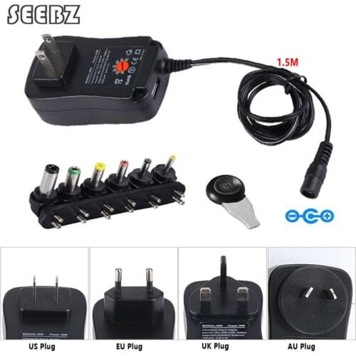 Adjustable 3V 4.5V 5V 6V 7.5V 9V 12V AC DC Adapter Power Adapter Universal Charger Supply For Notebook Tablet Power Charger 30W